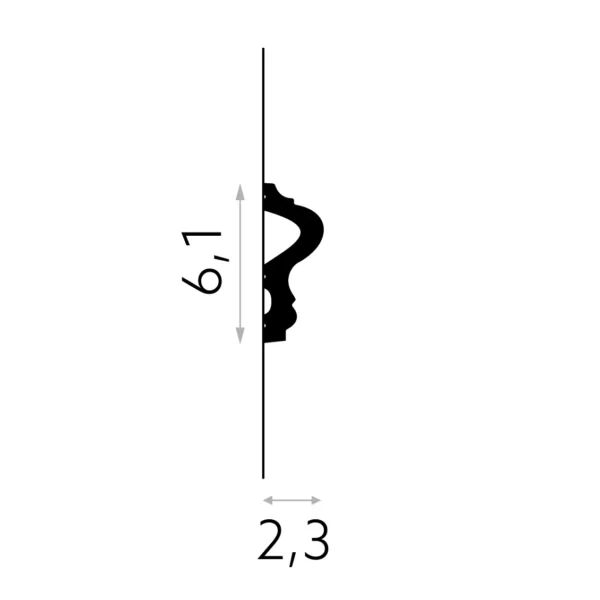 Brau decorativ polimer dur MD346 61X23X2000mm 3