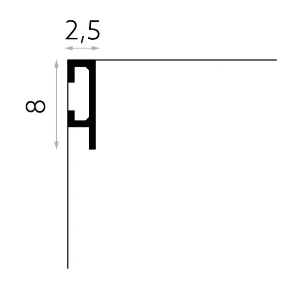 Cornisa decorativa polimer dur QL019 80x25x2000mm 3