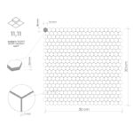 Mozaic metalic Allumi Silver Hexagon 14 14
