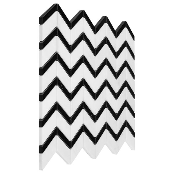 Mozaic pardoseala Pure White Chevron Mix 3