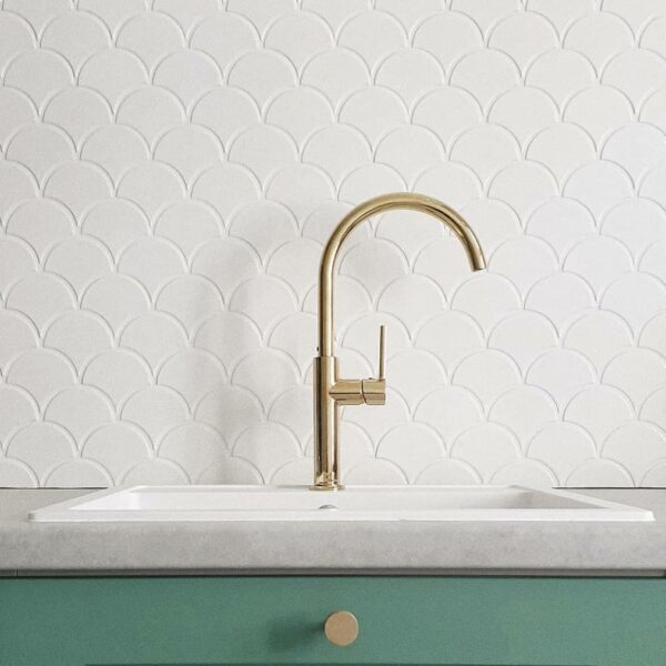 Mozaic ceramica Mini Fish Scale White 88
