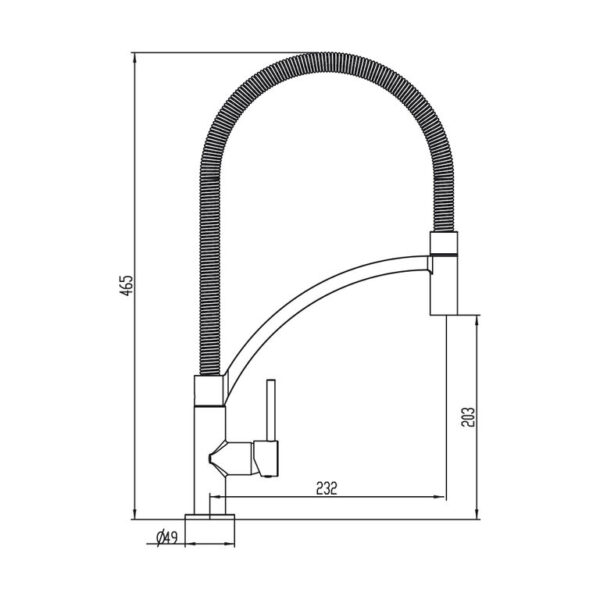 Baterie bucătărie cu duș extractibil Design 3